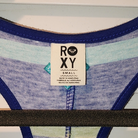 Roxy Dana Blue Racerback Striped Maxi Dress Size Small - Picture 5 of 9
